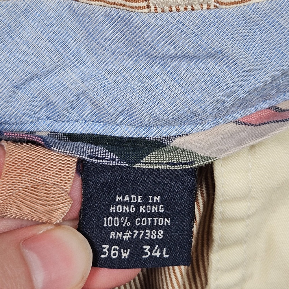 Vintage J. Crew Pants Mens 36x34 Tan Pinwale Corduroy Classic Slim Fit Chino Y2K - Picture 10 of 12